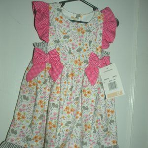 Counting Daisies Easter Bunny Rabbit Dress 2T NWT